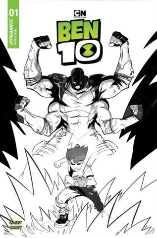 Ben 10 #1 - Dynamite Comics - 2026 - Cover K 1:15 Line Art Variant