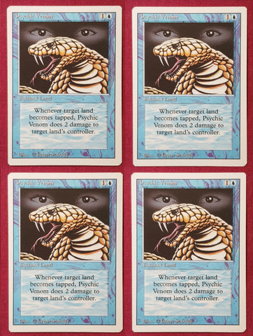 "Psychic Venom" x4 - Magic The Gathering - Revised - 4-Card Playset