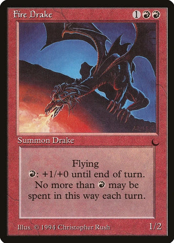 "Fire Drake" - Magic The Gathering Card - The Dark
