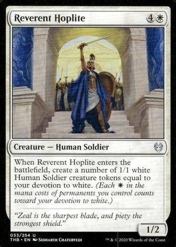 "Reverent Hoplite" - Magic The Gathering Card - Theros Beyond Death