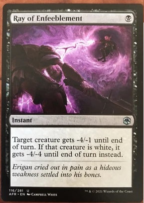 "Ray Of Enfeeblement" x4 - Magic The Gathering - AFR- 4-Card Playset