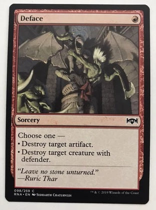 "Deface" x4 - Magic The Gathering Card - RNA - 4-Card Playset
