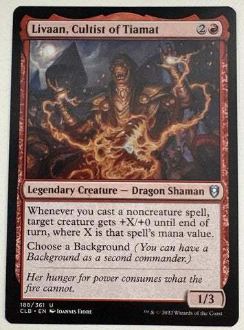 "Livaan, Cultist Of Tiamat" - Magic The Gathering Card - CLB