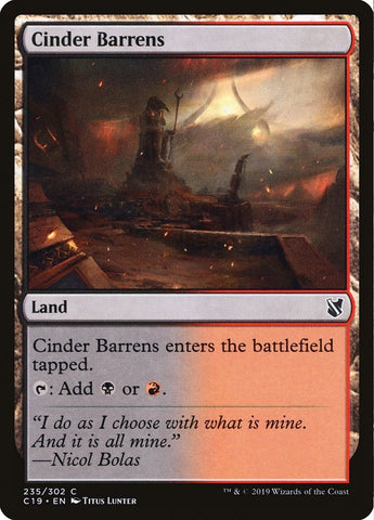"Cinder Barrens" - Magic The Gathering Card - C19