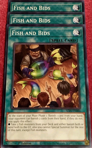 "Fish And Bids" ALIN-EN086 - Yu-Gi-Oh! - 3x Card Playset - Alliance Insight