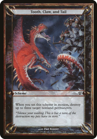 "Tooth, Claw And Tail" - Magic The Gathering Card - Over-Sized - Archenemy