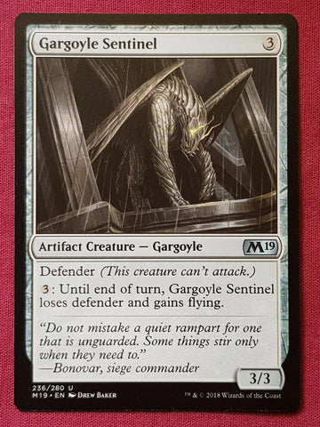 "Gargoyle Sentinel" - Magic The Gathering Card - M19