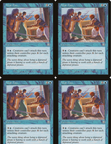 "War Tax" x4 - Magic The Gathering Card - Mercadian Masques - 4-Card Playset
