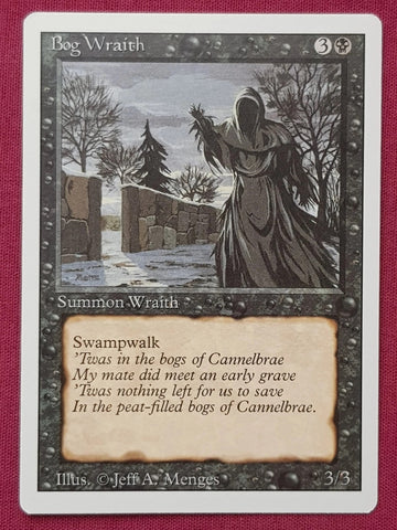 "Bog Wraith" - Magic The Gathering Card - Revised