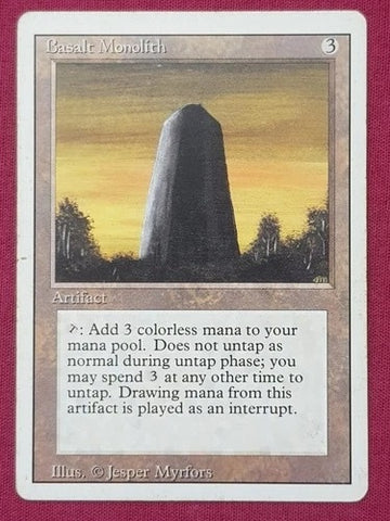 "Basalt Monolith" - Magic The Gathering Card - Revised