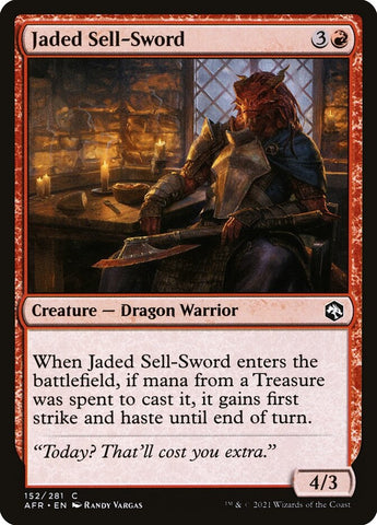 "Jaded Sell-Sword" x4 - Magic The Gathering Card - AFR - 4-Card Playset