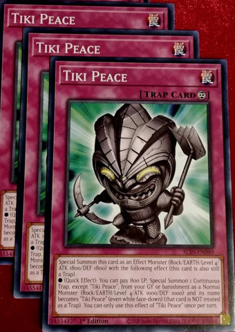"Tiki Peace" ALIN-EN089 - Yu-Gi-Oh! - 3x Card Playset - Alliance Insight