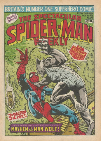 Spider-Man Comic #346  - Marvel Comics/British - 1979