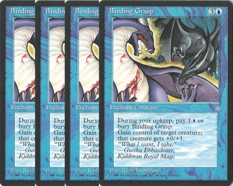 "Binding Grasp" x4 - Magic The Gathering Card - Ice Age - 4-Card Playset