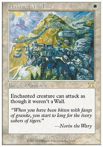 "Animate Wall" - Magic The Gathering Card - 6th Edition