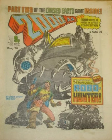 2000AD Comic - Prog #76 - 5th August 1978 - 1st App. Robo Hunter