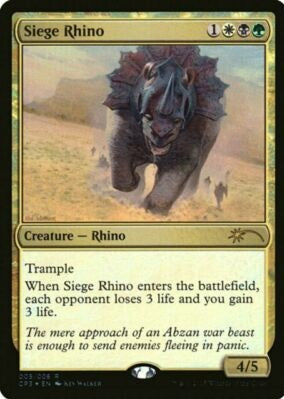 "Siege Rhino" FOIL - Magic The Gathering Card - Clash