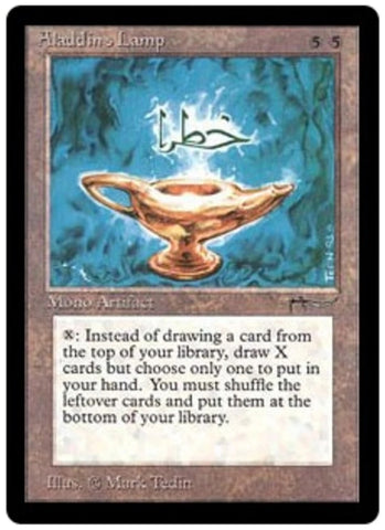 "Aladdin's Lamp" - Magic The Gathering Card - Arabian Nights