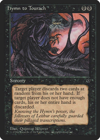 "Hymn To Tourach" - Magic The Gathering Card - Fallen Empires - Hoover