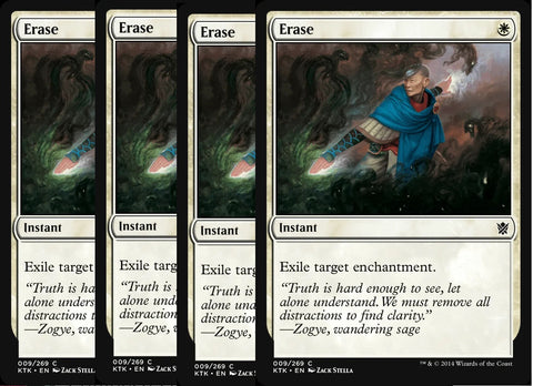 "Erase" x4 - Magic The Gathering Card - Khans of Tarkir - 4-Card Playset