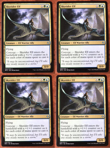 "Skyrider Elf" x4 - Magic The Gathering Card - Battle For Zendikar - 4-Card Playset