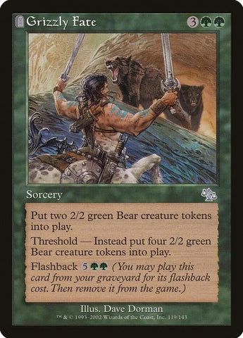 "Grizzly Fate" x4 - Magic The Gathering - Judgment - 4-Card Playset