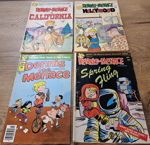 Dennis The Menace Comics x4 LOT - Fawcett - 1968 to 1979