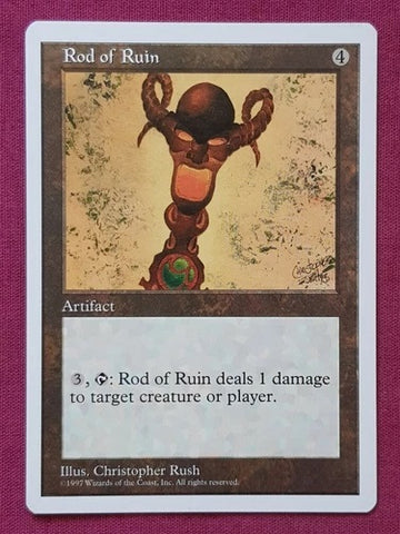 "Rod Of Ruin" - Magic The Gathering Card - 5th Edition