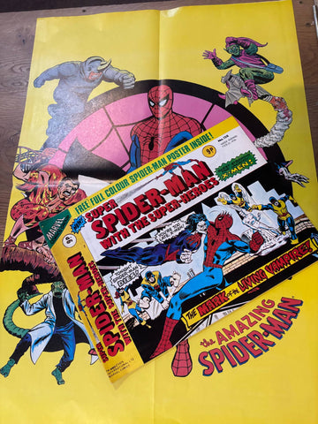 Super Spider-Man with the Super-Heroes #158 - Marvel/British - 1976 - Includes Poster