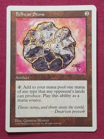 "Fellwar Stone" - Magic The Gathering Card - 5th Edition - Heavily Played