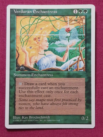 "Verduran Enchantress" - Magic The Gathering Card - 4th Edition