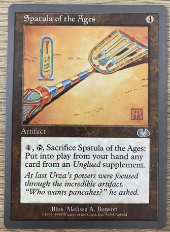 "Spatula Of The Ages" - Magic The Gathering Card - Unglued