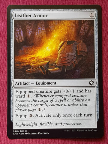 "Leather Armor" x4 - Magic The Gathering Card - AFR 2021 - 4-Card Playset