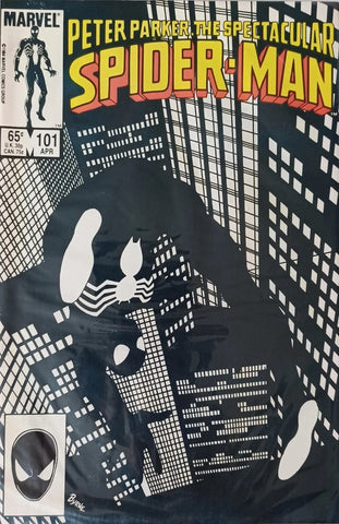 Spectacular Spider-Man #101 - Marvel Comics - 1985 - Negative Space Classic Cover