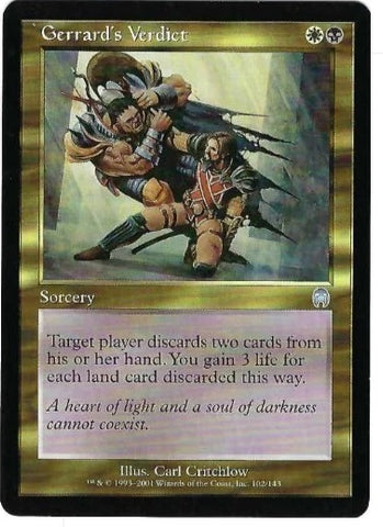 "Gerrard's Verdict" x4 - Magic The Gathering - Apocalypse - 4-Card Playset