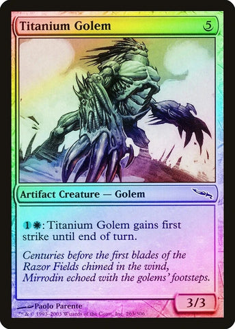 "Titanium Golem" FOIL - Magic The Gathering Card - Mirrodin