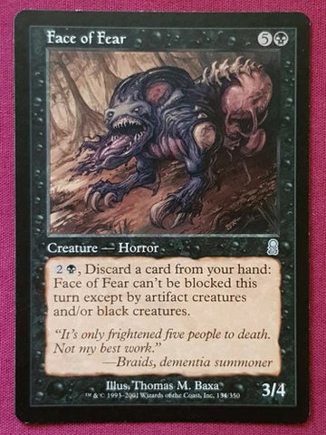 "Face Of Fear" - Magic The Gathering Card - Odyssey