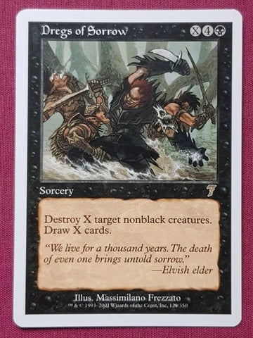 "Dregs Of Sorrow" - Magic The Gathering Card - 7th Edition