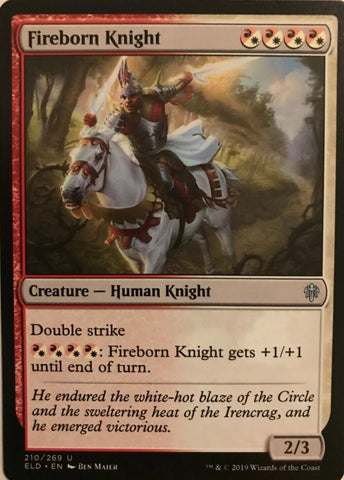 "Fireborn Knight" - Magic The Gathering Card - Throne of Eldraine