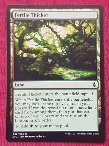 "Fertile Thicket" - Magic The Gathering Card - Battle For Zendikar