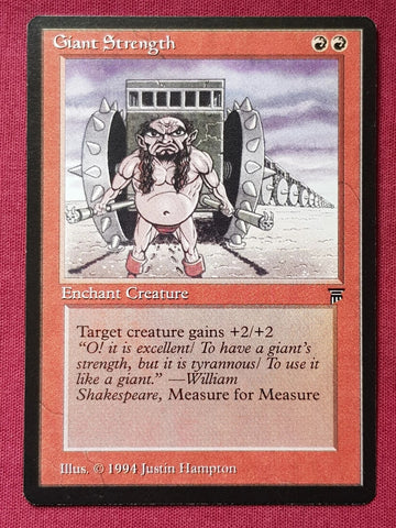 "Giant Strength" - Magic The Gathering Card - Legends