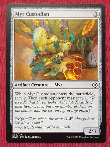 "Myr Custodian" - Magic The Gathering Card - All Will Be One
