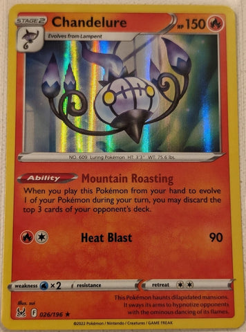 "Chandelure" 026/196 Lost Origin - Pokémon Card - Holo