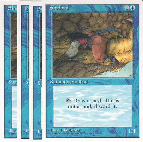 "Sindbad" x4 - Magic The Gathering Card - 4th Edition - 4-Card Playset