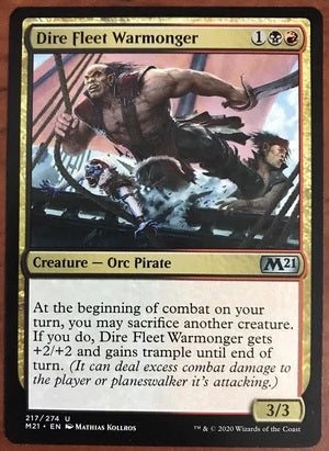 "Dire Fleet Warmonger" - Magic The Gathering Card - M21