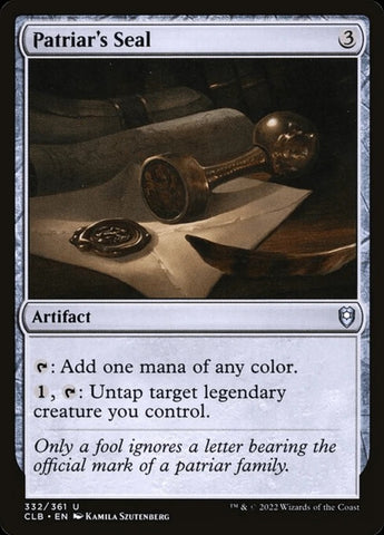 "Patriar's Seal" - Magic The Gathering Card - CLB