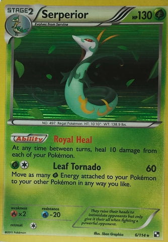 Serperior 6/114 - Pokémon Card - 2011 - NON-Holo