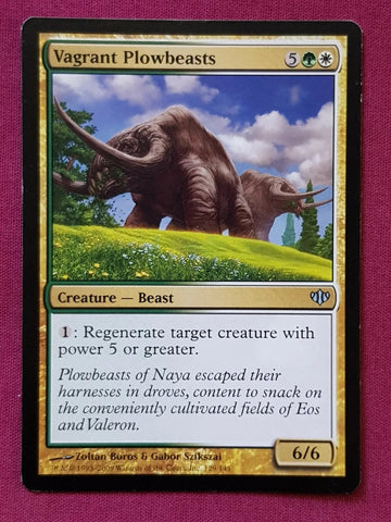 "Vagrant Plowbeasts" - Magic The Gathering Card - Conflux