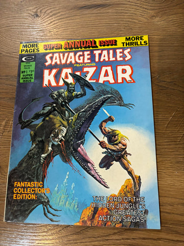 Savage Tales Super Annual #1 Ka-Zar - Curtis Magazines - 1975