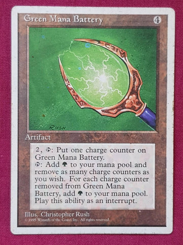 "Green Mana Battery" - Magic The Gathering Card - 4th Edition